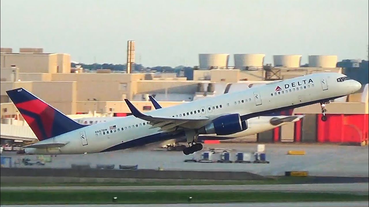 Delta Airlines B757-232 [N667DN] High Powered Takeoff at Atlanta ...