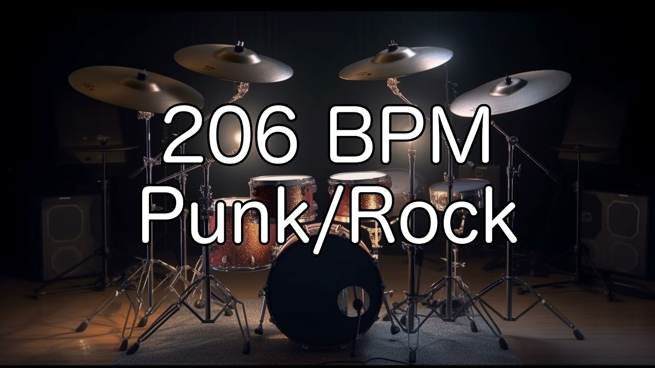 Punk/Rock Groove: 206 BPM Drum Beat for Musicians
