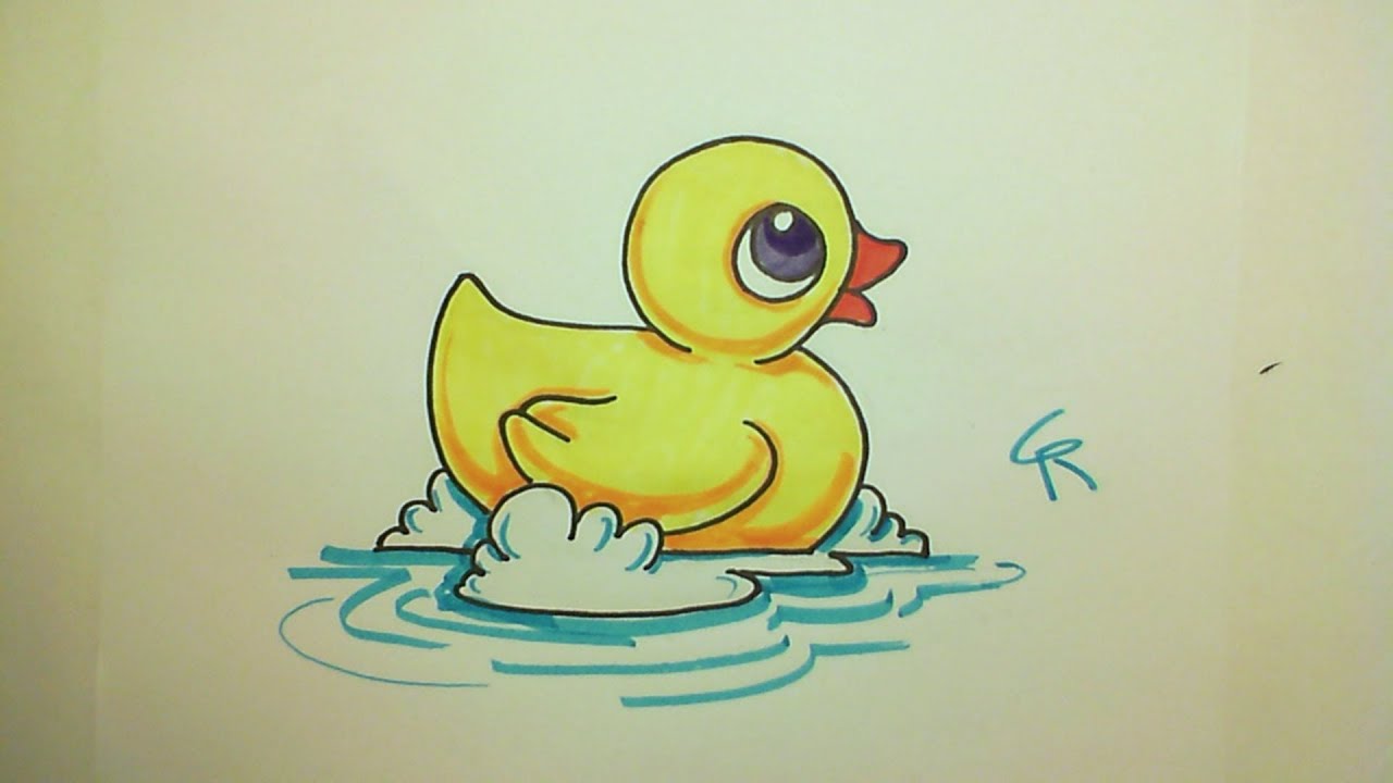 Learn How to Draw A Cute Rubber Ducky -- iCanHazDraw! - YouTube