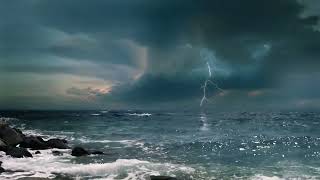 Thunderstorm at Sea: A Symphony of Natures Power and Fury