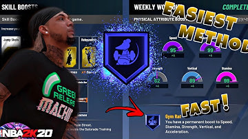 NBA 2K20 HOW TO UNLOCK GYM RAT BADGE FAST! EASIEST GYM RAT BADGE METHOD! GYM RAT BADGE PATCH 12!