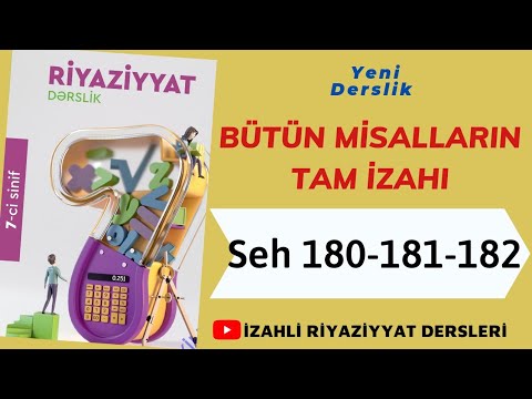 7ci sinif Riyaziyyat seh 180-181-182 Ikideyisenli xetti tenlikler sistemi qurmaqla mesele helli