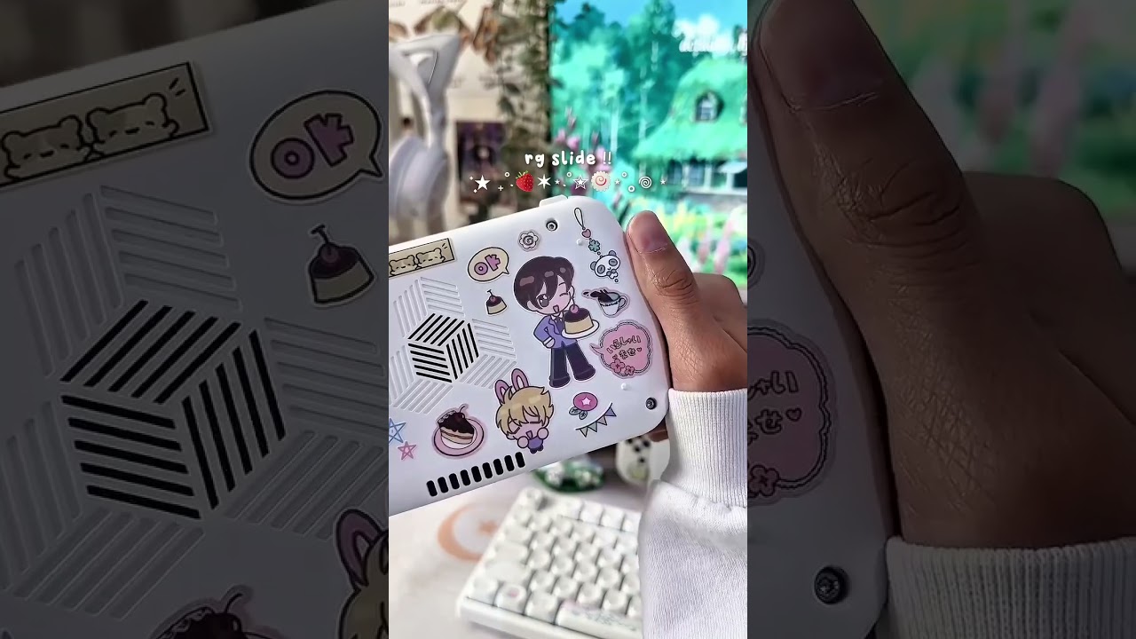 Personalising the Anbernic RG Slide with shoujo anime deco 