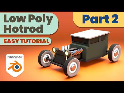 Make a Low Poly Hot Rod - PART 2 - The Engine