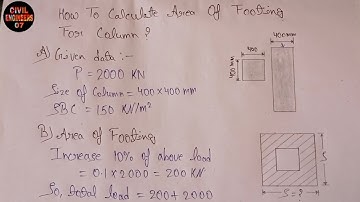 How to calculate the area of footing for column