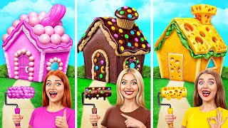 Jeden Barevný Dům Sladkosti vs Čokoláda vs Rychlé Občerstvení | Zábavné Okamžiky Multi DO Smile