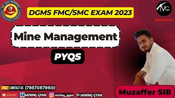 DGMS || FMC|Mine Management|| Previous year Question Paper || by Muzaffer Iqbal sir