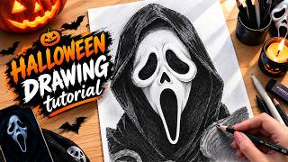 How to draw HALLOWEEN stuff scary SCREAM