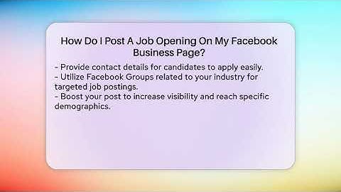 How Do I Post A Job Opening On My Facebook Business Page? - Everyday-Networking