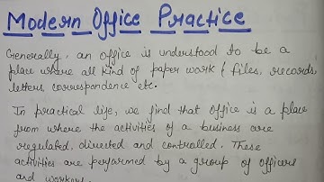 Modern Office Practice | MOP | Modern Office Management | Modern Office