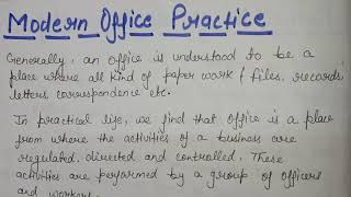 Modern Office Practice | MOP | Modern Office Management | Modern Office
