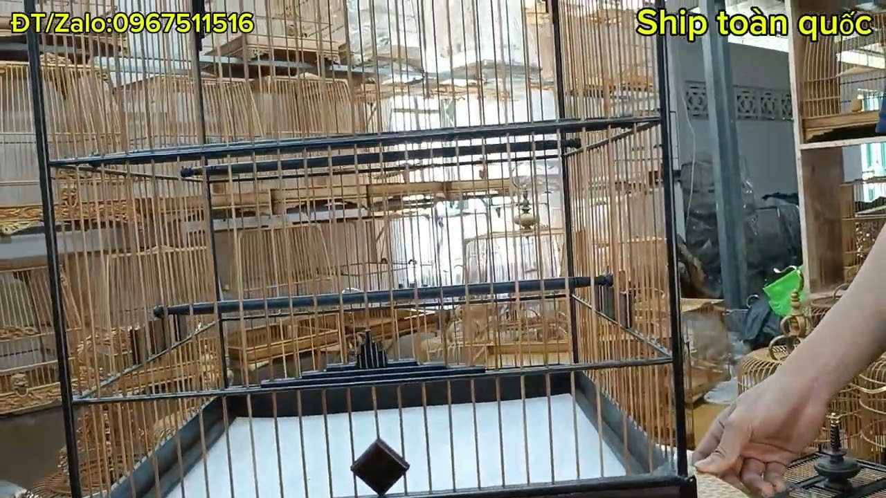 Lồng chuẩn gỗ mun trụ tròn lan tre gia già giá 1tr600k