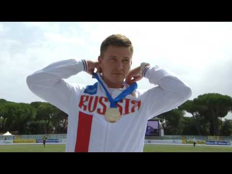 Men's shot put F34 | Victory Ceremony | 2016 IPC Athletics European Championships Grosseto