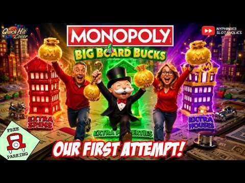 MONOPOLY BIG BOARD BUCKS First Attempt Slot Bonus BIG WINS!!