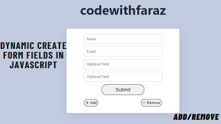 How to Create Form Fields Dynamically with JavaScript | Easiest Way | CodewithFaraz