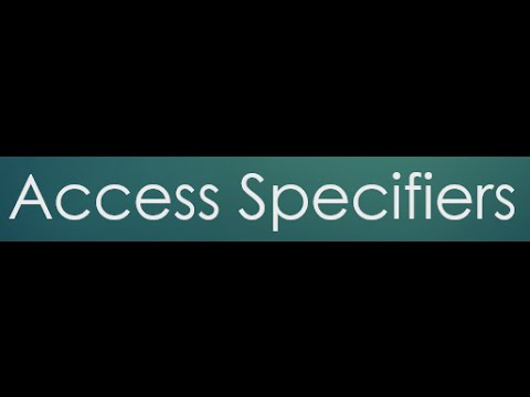 11  Access Specifiers