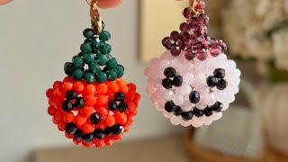 Aesthetic 3D Beaded Pink Pumpkin 🎃✨ DIY Halloween Witch Hat Decor