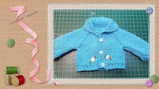 Tutorial:  Chaqueta de punto para muñecas / knit jacket for dolls tutorial