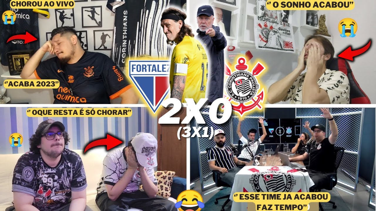 REAÇÕES CORINTHIANAS ELIMINADOS E CHORO AO VIVO - FORTALEZA 2X0 CORINTHIANS - VAMOS RIR KKKKKKK