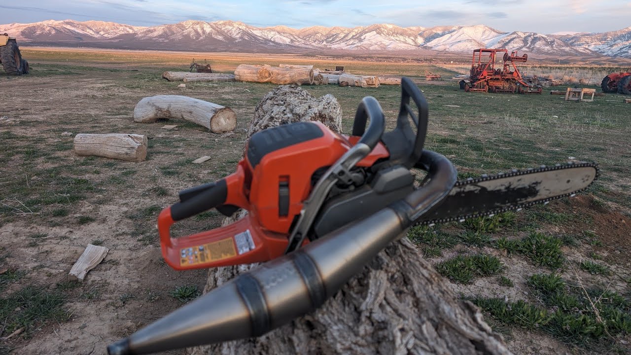 Husqvarna Chainsaw 550xp mark II with a pipe - YouTube