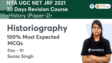 Historiography | 100% Most Expected MCQs | NTA UGC NET-JRF 2021 | Sonia Singh