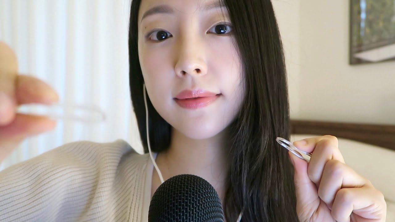 ASMR 시각적 팅글과 단어반복 | Plucking,Scratching,sksk…