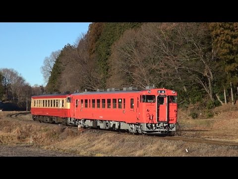 キハ40 1004+キハ40 1003（この場所では珍しく汽笛あり、烏山線）