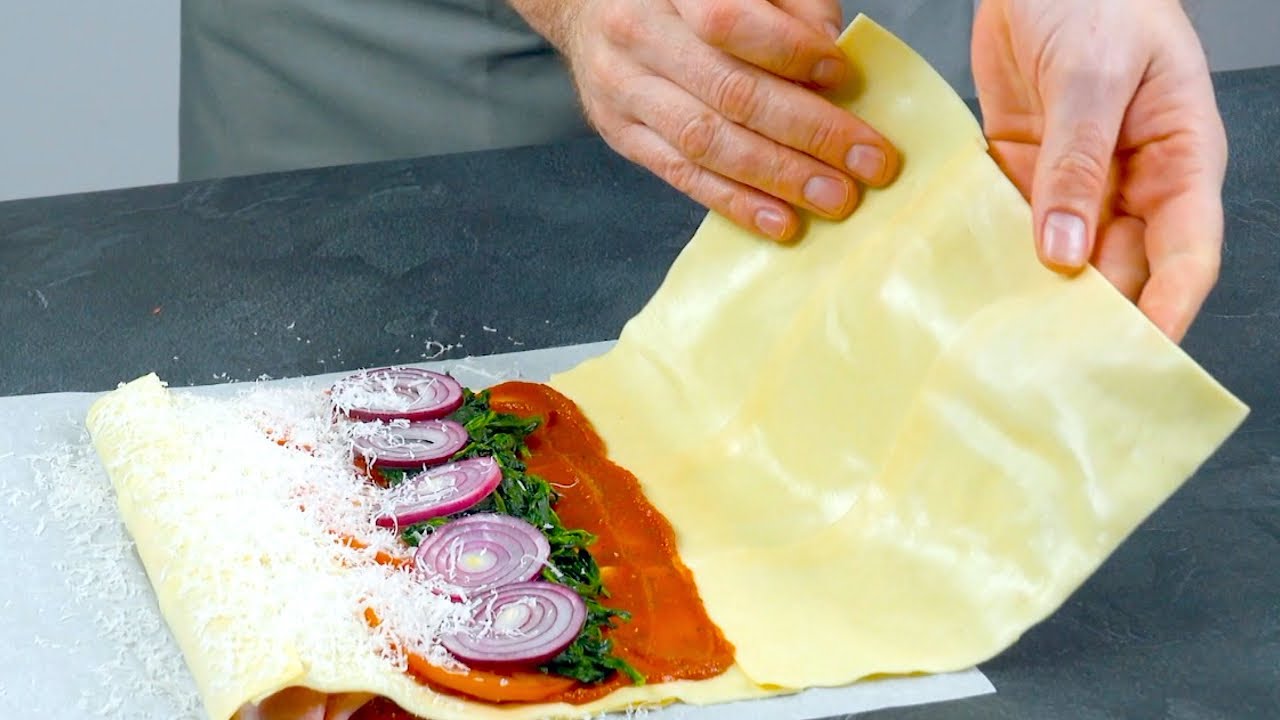 Falte Lasagneplatten und dich erwartet eine köstliche Überraschung ...