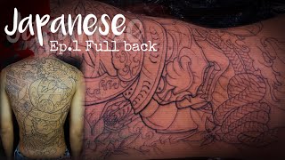 TATTOO TIME LAPSE (Japanese)Make line Full back