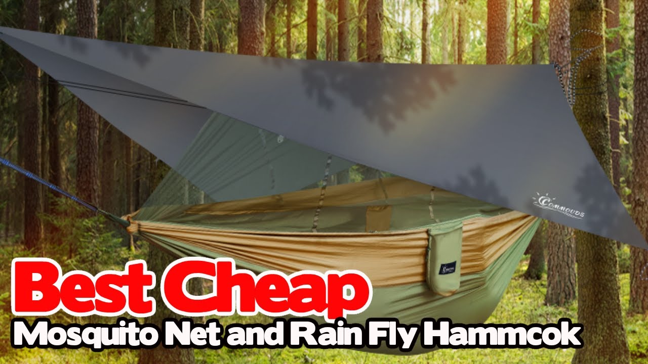 Sunyear Camping Hammock with Net & Sunyear Hammock Rain Fly Tent Tarp  Provides Effective Protection Against Rain