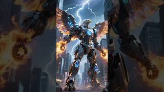 Crystal Eagle Warrior Transformation | From Mythic Beast to Futuristic Mech in the City #shorts