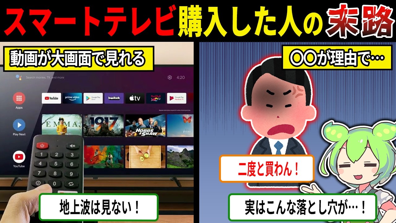スマートテレビ購入してはいけないと言われる理由【ずんだもん＆ゆっくり解説】