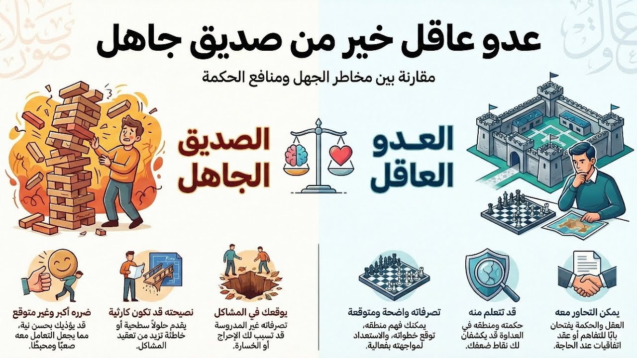 حكمة اليوم عدو عاقل خير من صديق جاهل