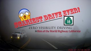 HIGHWAY 18 | head to big bear  || Foggy || Cloudy || What is LIKE TO DRIVE in ALMOST ZERO Visibility