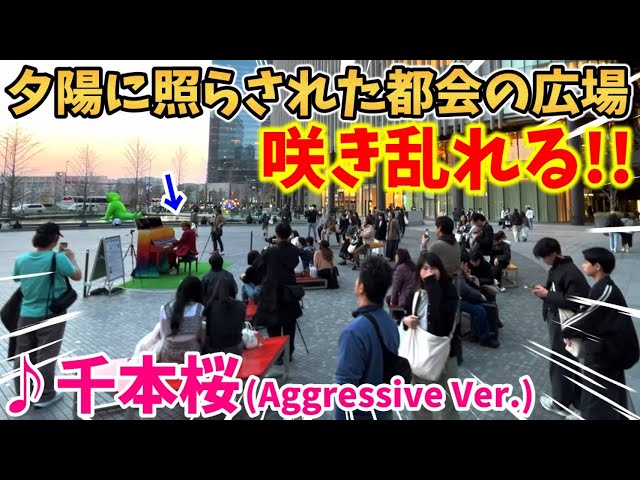 ストリートピアノ】『千本桜』(AggressiveアレンジVer.)夕陽に照らされ