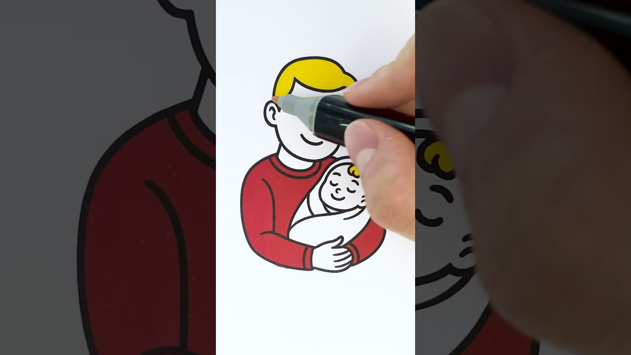 👨‍🍼 Father & Son 💕✨ Easy Glitter Art 