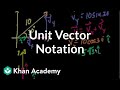 Unit vector notation | Two-dimensional motion | Physics | Khan Academy