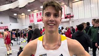 Colin Sahlman after 3:53 mile pb to win fast heat at 2024 BU Terrier