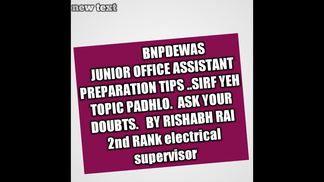 bnp dewas junior office assistant preparation paper cutoff typing test