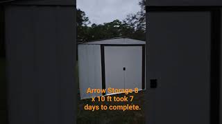 Arrow Storage Products 8 X 10 Shed Took 1 Week To Assemble beware diy solar shed