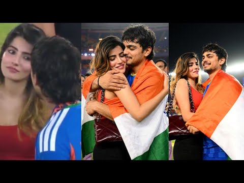 Ishan Kishan Romance his girlfriend Aditi Hundia during T20 World Cup Trophy celebration 🏆 🎉 