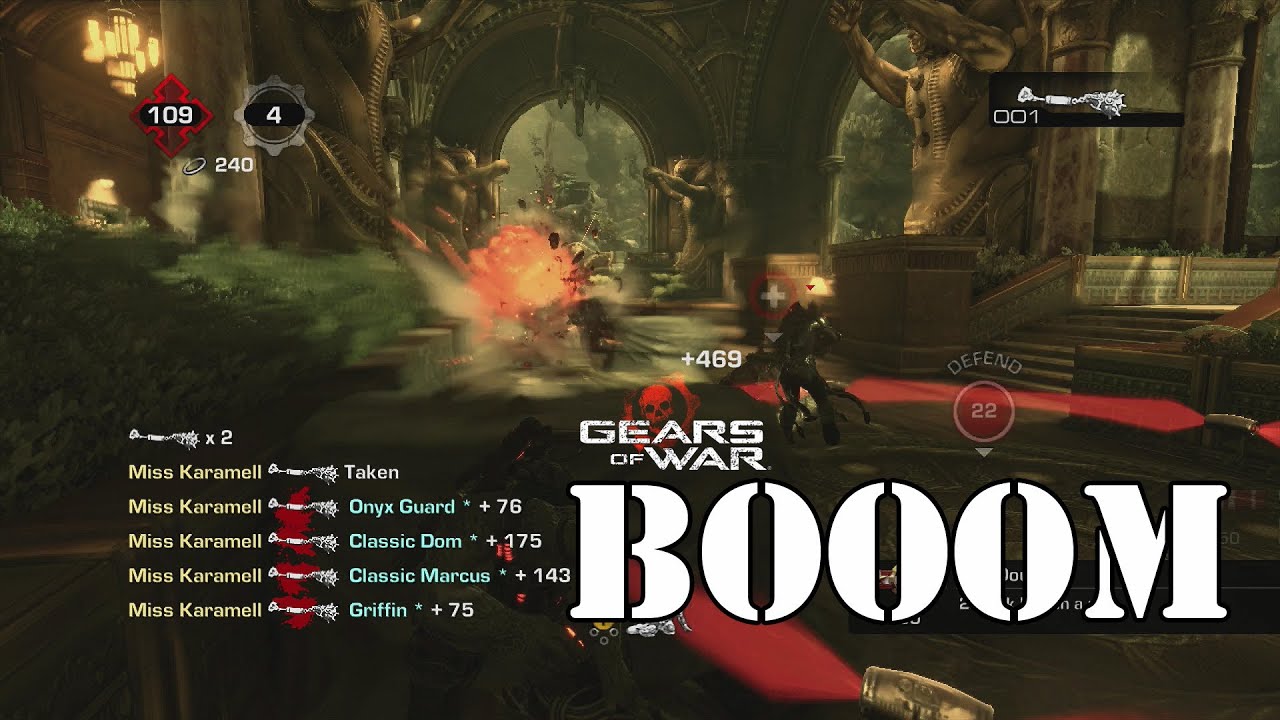 Gears of War 3 - Private Horde on Insane on Gridlock - Mortar Killfeed