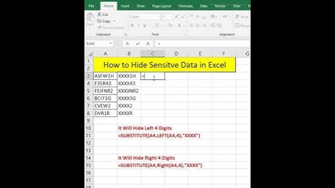 Hide Sensitive Data in Excel | #excel | #shorts | #Tip | #tricks
