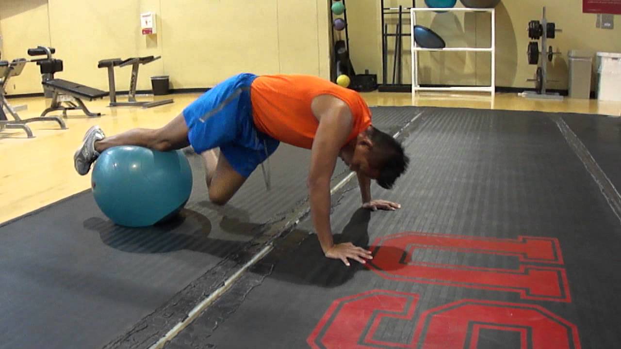 swiss ball pike single leg twist YouTube