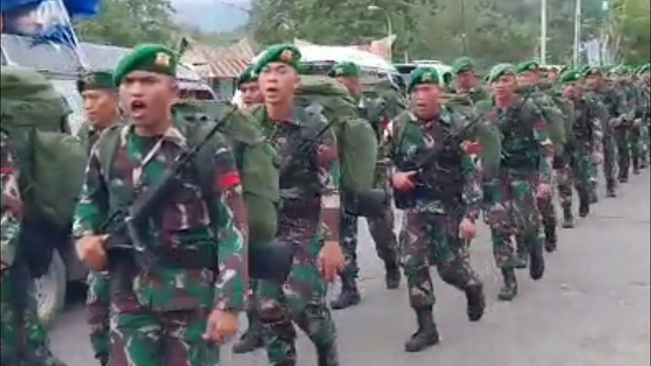 Prajurit Satgas Pamtas RI - PNG tiba di Kompi Senapan B Mangga Dua, desa Parbangunan
