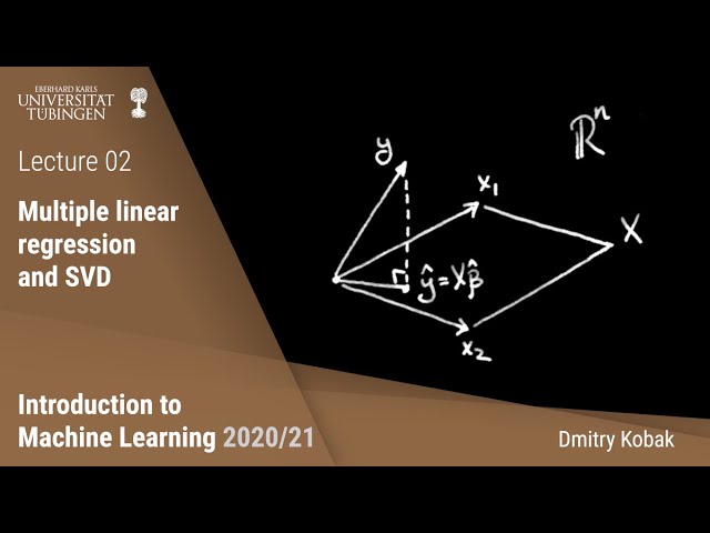Introduction to Machine Learning - 02 - Multiple linear regression and SVD