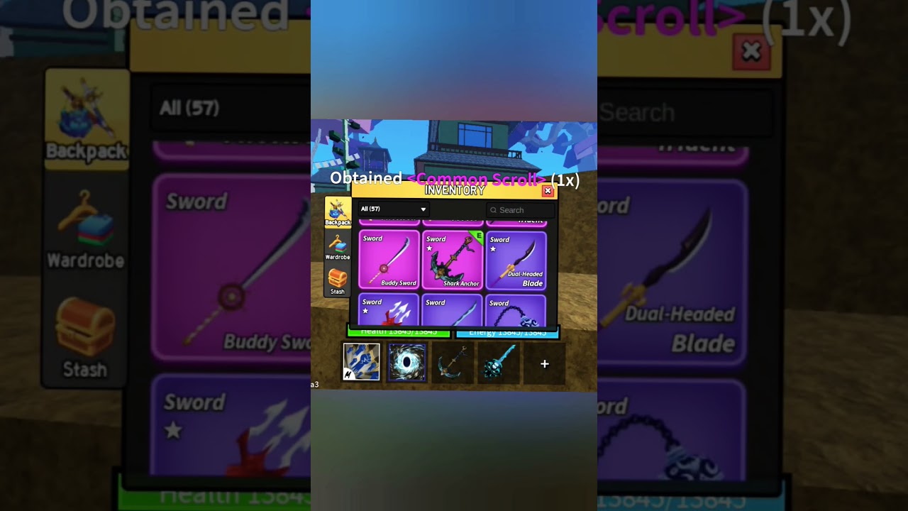 getting common scroll in blox fruit dimond chest by fishing 
