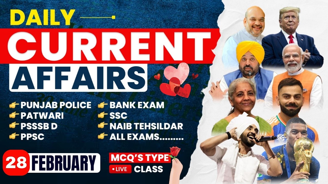 28 February  current affairs 2026 Punjab , Punjab Current Affairs for all Punjab exams, psssb Exams
