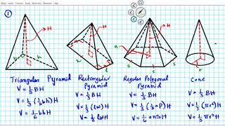 How to Name and Volume of Pyramid Triangular rectangular cone mathgotserved teachers pay Kuta home