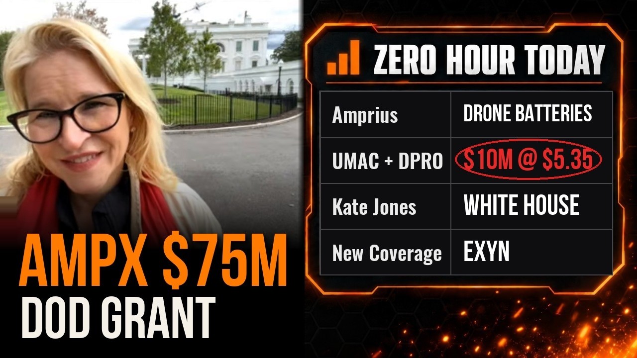 Zero Hour Today | Amprius ($AMPX) $75M Drone Battery Grant, UMAC Invests in Draganfly ($DPRO)